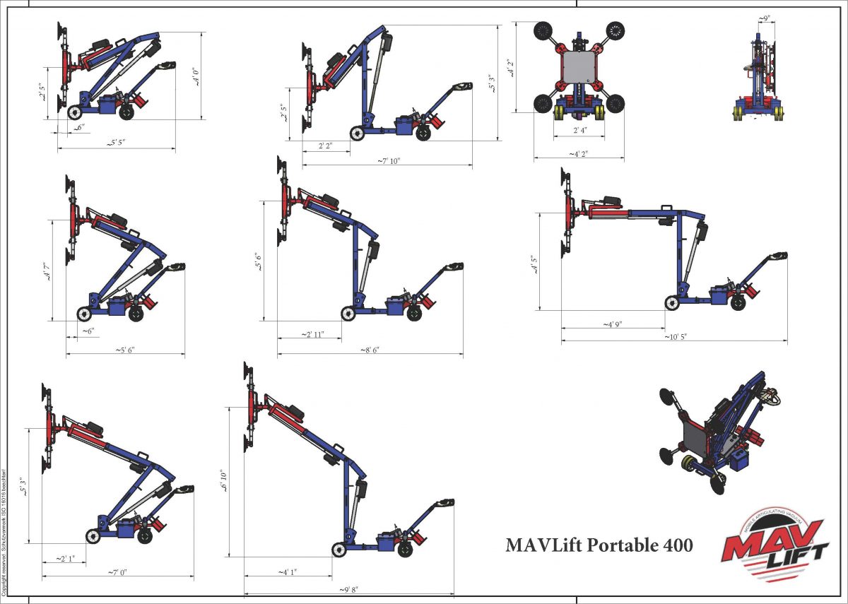 MAVLift Glass Vacuum Lift Portable 400